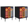vidaXL Natskab ESSEN 2 stk. Sort eg 36 x 33 x 51 cm Konstrueret tr&aelig;