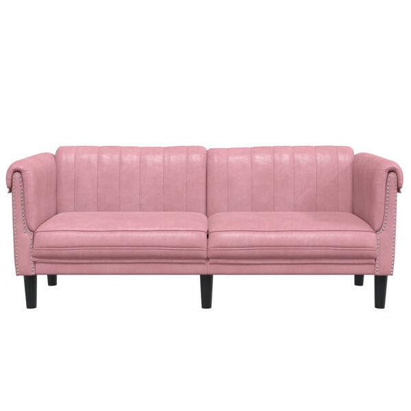 vidaXL 2-personers sofa velour lyserød