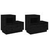 vidaXL sengeborde 2 stk. 60x34x51 cm massivt fyrretr&aelig; sort