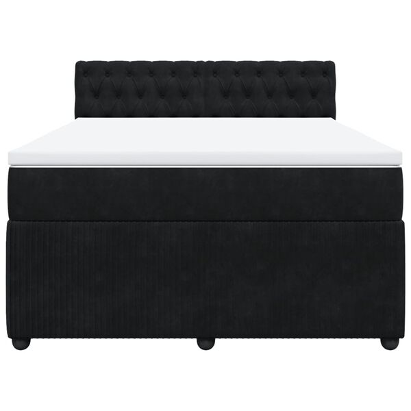 vidaXL kontinentalseng med madras 140x190 cm fl&oslash;jl sort