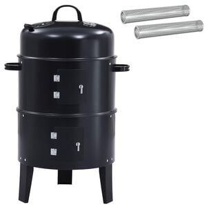 vidaXL Udend&oslash;rs grill &Oslash; 40 x 80 cm St&aring;l Sort