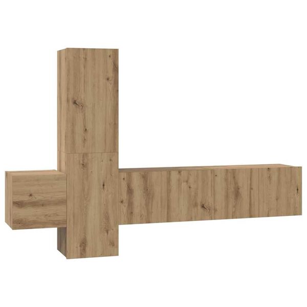 vidaXL TV-møbelsæt 5 pcs artisan eg 181 x 30 x 120 cm Konstrueret træ