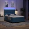 vidaXL LED Box Spring Bed med madras M&oslash;rk bl&aring; 160 x 200 cm Stof