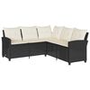vidaXL L-formet sofa med hynder polyrattan sort