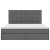 vidaXL Seng med opbevaring og madras M&oslash;rkegr&aring; 160 x 200 cm Polyester