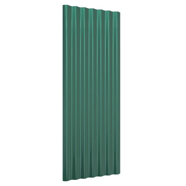 vidaXL tagplader 12 stk. 100x36 cm galvaniseret stål grøn