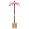 vidaXL Balinesisk parasol med base Lyser&oslash;d 95 x 95 x 260 cm