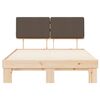 vidaXL Sengestel med Polstret Hovedgavl Gr&aring;brun 135 x 190 cm