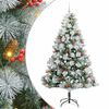 vidaXL Kunstigt juletr&aelig; Gr&oslash;n og hvid 240 cm PVC og metal og plast