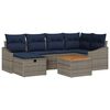 vidaXL Havesofa S&aelig;t med pude med opbevaring 7 pcs Gr&aring; Poly rattan