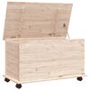 vidaXL opbevaringskasse med hjul ALTA 73x39,5x43 cm massivt fyrretr&aelig;