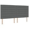 vidaXL Box spring seng med madras med LED M&oslash;rkegr&aring; 200 x 200 cm Stof