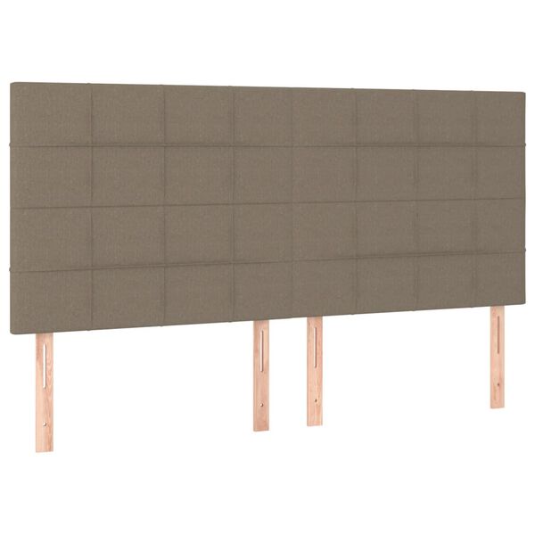 vidaXL sengegavl taupe 160x5x118/128 cm stof