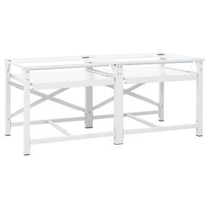 vidaXL sokkel til vaskemaskine med udtr&aelig;kshylder dobbelt hvid