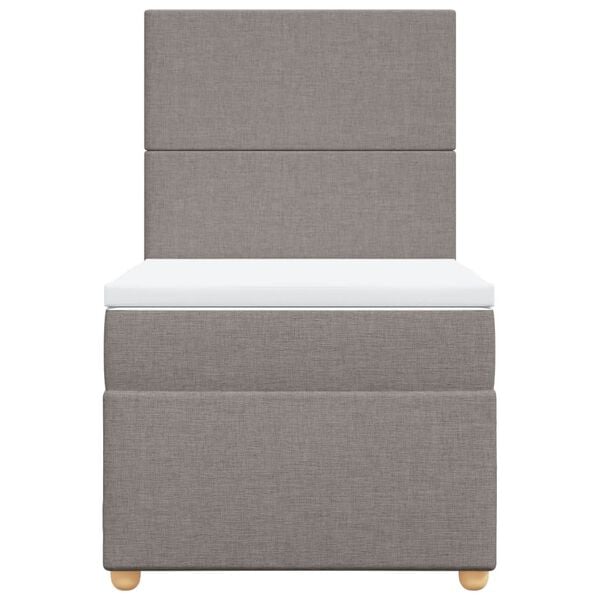 vidaXL kontinentalseng med madras 90x200 cm stof gråbrun