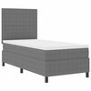 vidaXL LED Box Spring Bed Lys Gr&aring; og Hvid 90 x 200 cm Velourstof