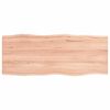 vidaXL bordplade 100x40x2 cm naturlig kant behandlet egetr&aelig; lysebrun