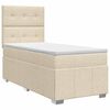 vidaXL Boxmadras med topmadras Cremefarvet 90 x 200 cm Stof