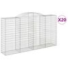vidaXL buede gabionkurve 20 stk. 300x50x160/180 cm galvaniseret jern