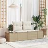 vidaXL Havemøbelsofa Beige 123 x 62 x 69cm polyrattan
