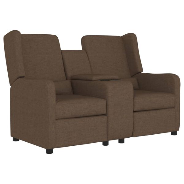 vidaXL 2-personers l&aelig;nestol med kopholder stof brun