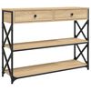 vidaXL konsolbord 100x28x75 cm konstrueret tr&aelig; sonoma-eg