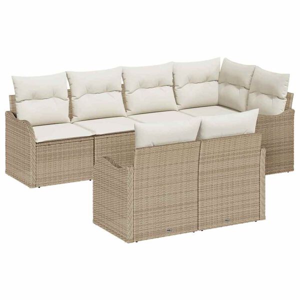vidaXL Havesofa Sæt Beige polyrattan