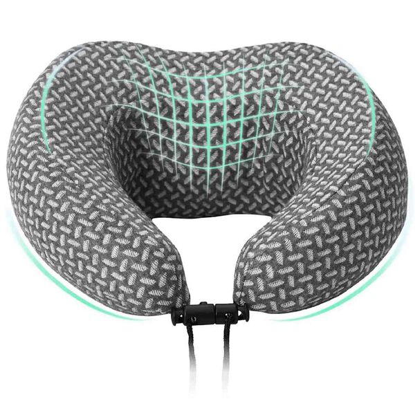 vidaXL Rejse nakkepude Enfarvet Gr&aring; 30 x 28 x 14 cm Polyester