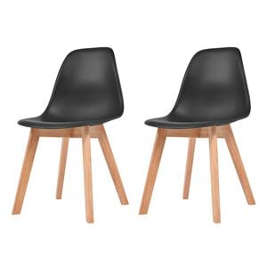 vidaXL spisebordsstole 2 stk. plastik sort