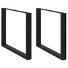 vidaXL spisebordsben U-formet 2 stk. sort 100x(72-73) cm st&aring;l