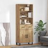 vidaXL Highboard Artisan Egetr&aelig; 69,5 x 34 x 180 cm Konstrueret tr&aelig;