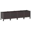vidaXL Havekrukke med hjul Brun 160 x 40 x 44 cm PP