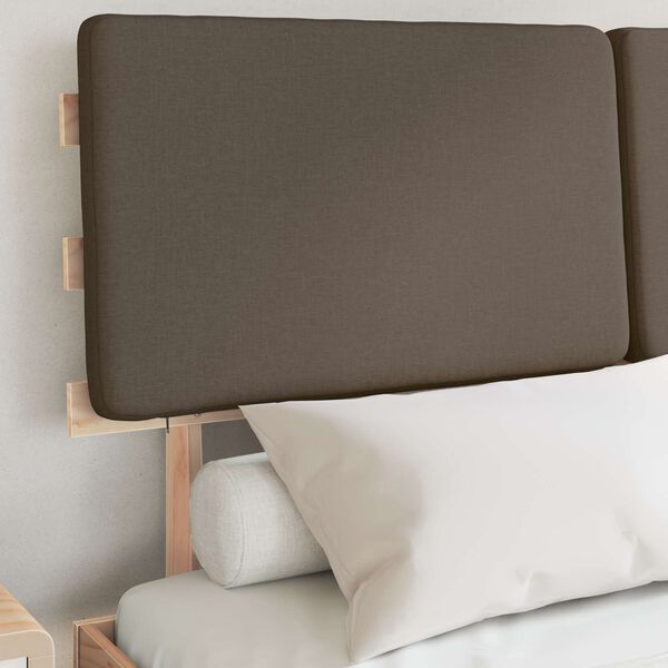 vidaXL Sengestel med Polstret Hovedgavl Gr&aring;brun 135 x 190 cm