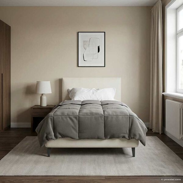 vidaXL Hel&aring;rs dyne Quilting Lysegr&aring; 140 x 200 cm Mikrofiber