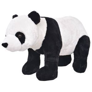 vidaXL st&aring;ende t&oslash;jdyr panda plysstof XXL sort og hvid