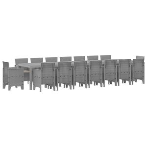 vidaXL Have Spises&aelig;t med Puder med pude 17 pcs Lysegr&aring; PP