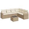 vidaXL sofas&aelig;t til haven 7 dele med hynder polyrattan beige