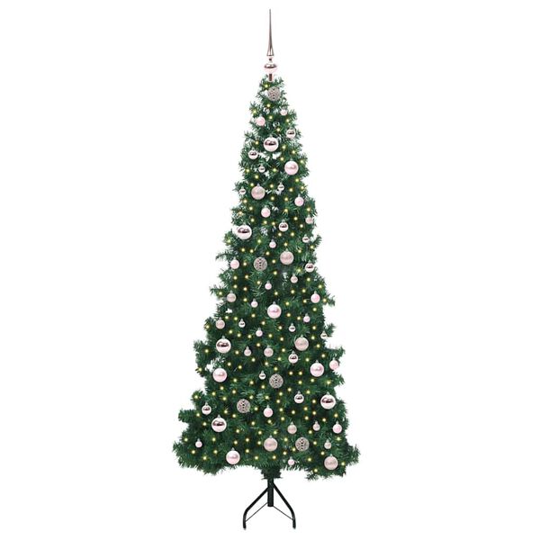 vidaXL Hj&oslash;rne Kunstigt Juletr&aelig; med 300 LED'er Gr&oslash;n 210 cm PVC og metal