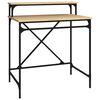 vidaXL skrivebord 80x50x90 cm konstrueret tr&aelig; og jern sonoma-eg
