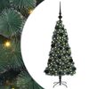 vidaXL Kunstigt forlystet juletr&aelig; med kugles&aelig;t Gr&oslash;n 120 cm PET