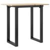 vidaXL spisebord 80x50x75 cm O-stel massivt fyrretr&aelig; og st&aring;l