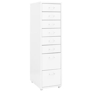 vidaXL mobilt arkivskab 28x41x109 cm metal hvid