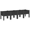 vidaXL plantekasse med ben 160x40x42 cm PP sort