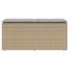 vidaXL havebænk med hynde 110x40x44 cm polyrattan beige