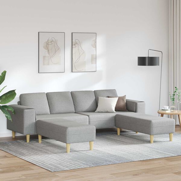 vidaXL Stue Sofa 3 pcs Skygr&aring; Polyester