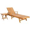 vidaXL Solseng med bord 2 pcs Brun 40 x 40 x 40 cm Massiv Teaktr&aelig;
