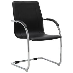 vidaXL kontorstol med cantilever kunstl&aelig;der sort