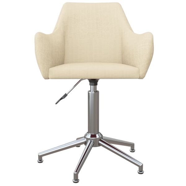 vidaXL drejelige spisebordsstole 2 stk. stof cremefarvet