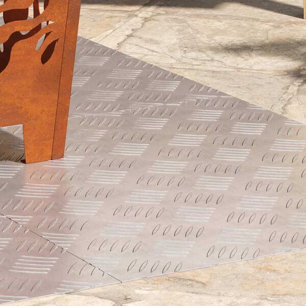 vidaXL Trappe Tread Rektangul&aelig;r 4 pcs S&oslash;lv 60 x 50 cm Aluminium