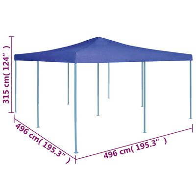 vidaXL foldbar pavillon 5x5 m blå